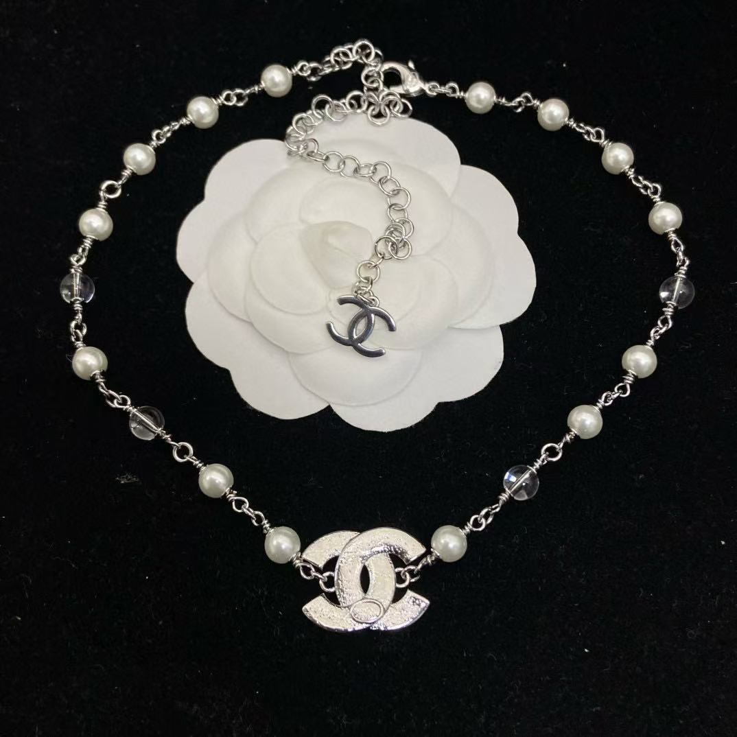 CHANE1 ダブルCパールネックレス【 50％割引+送料無料】