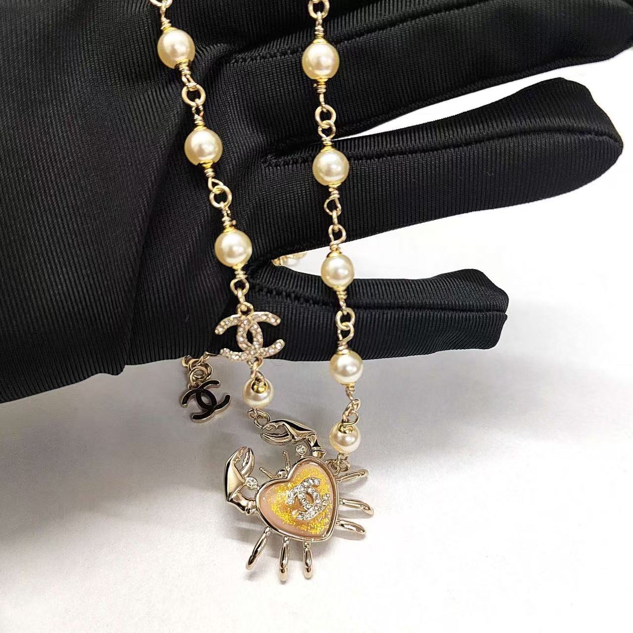 CHANE1 カニダブルCパールネックレス【 50％割引+送料無料】