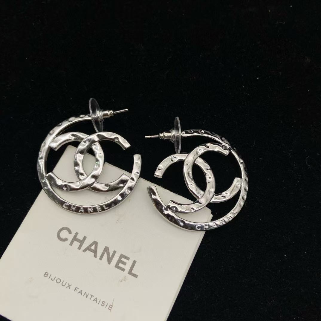 CHANE1 ダブルC 中空イヤリング【 50％割引+送料無料】