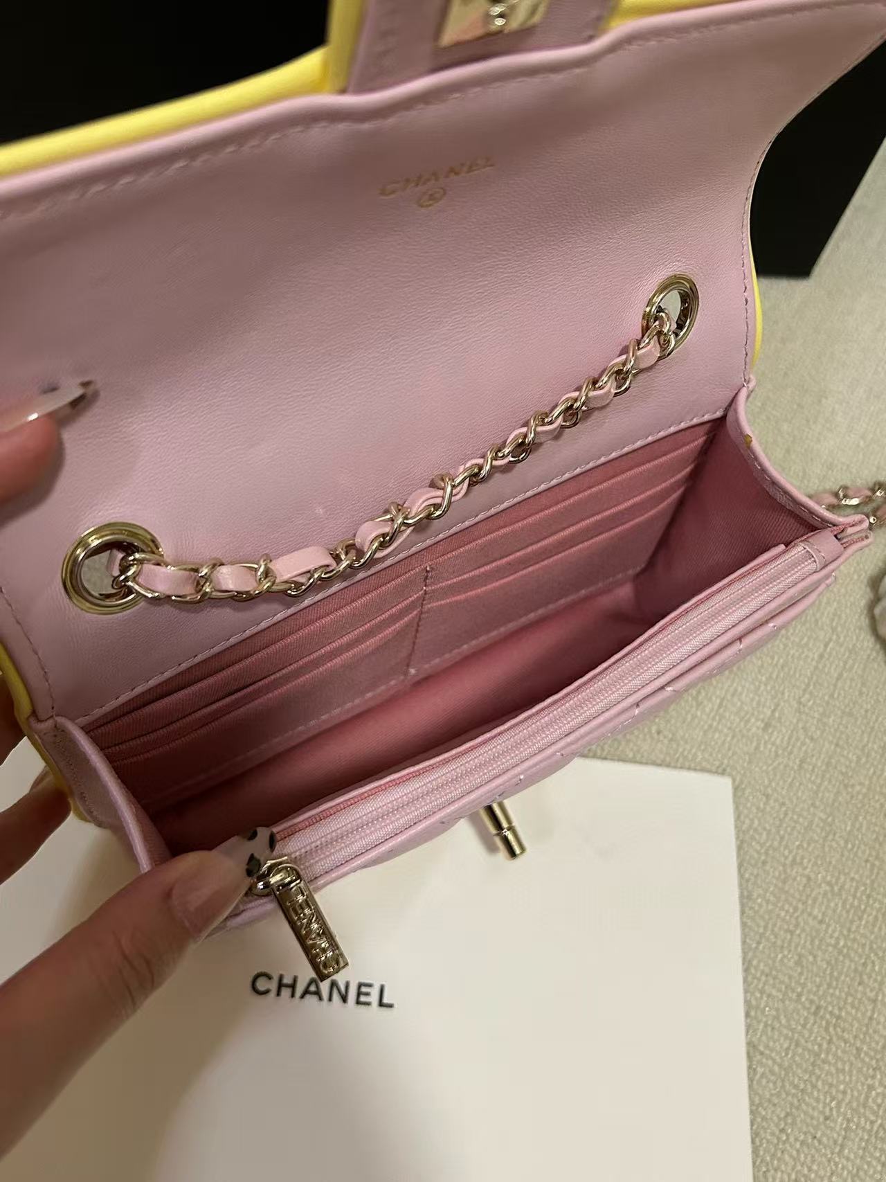 CHANE1 チェーンカラーマッチングショルダークロスボディバッグ【 50％割引+送料無料】