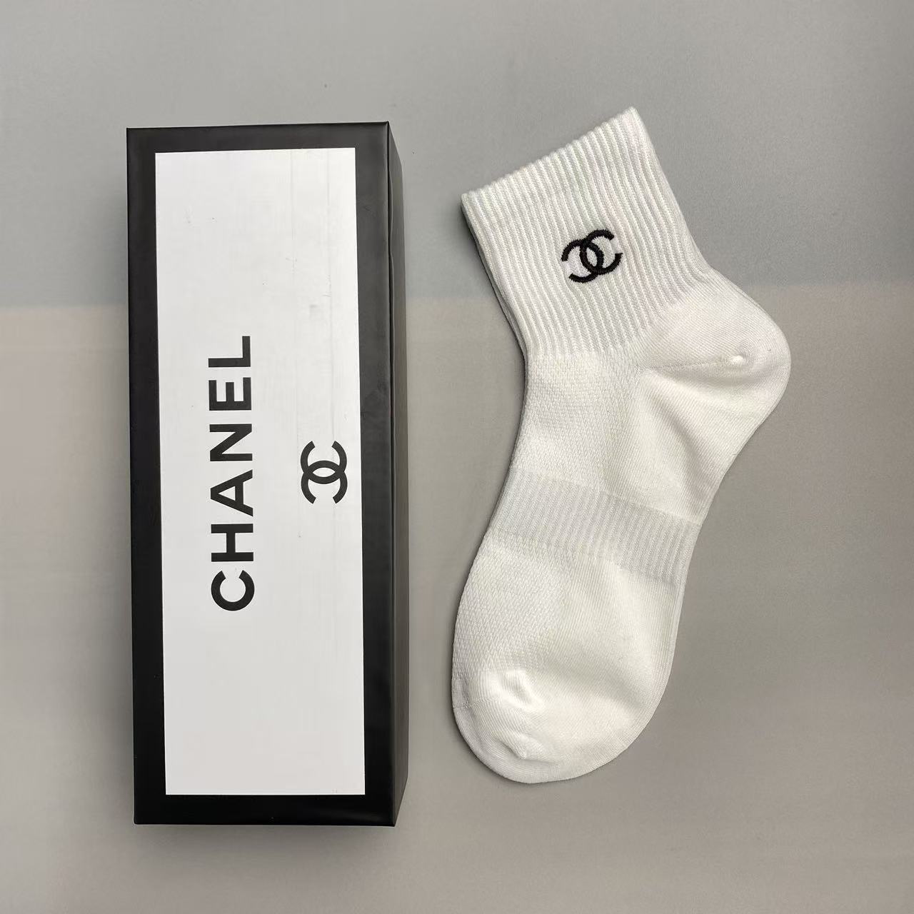 CHANE1 ダブルCソックス5足【 50％割引+送料無料】