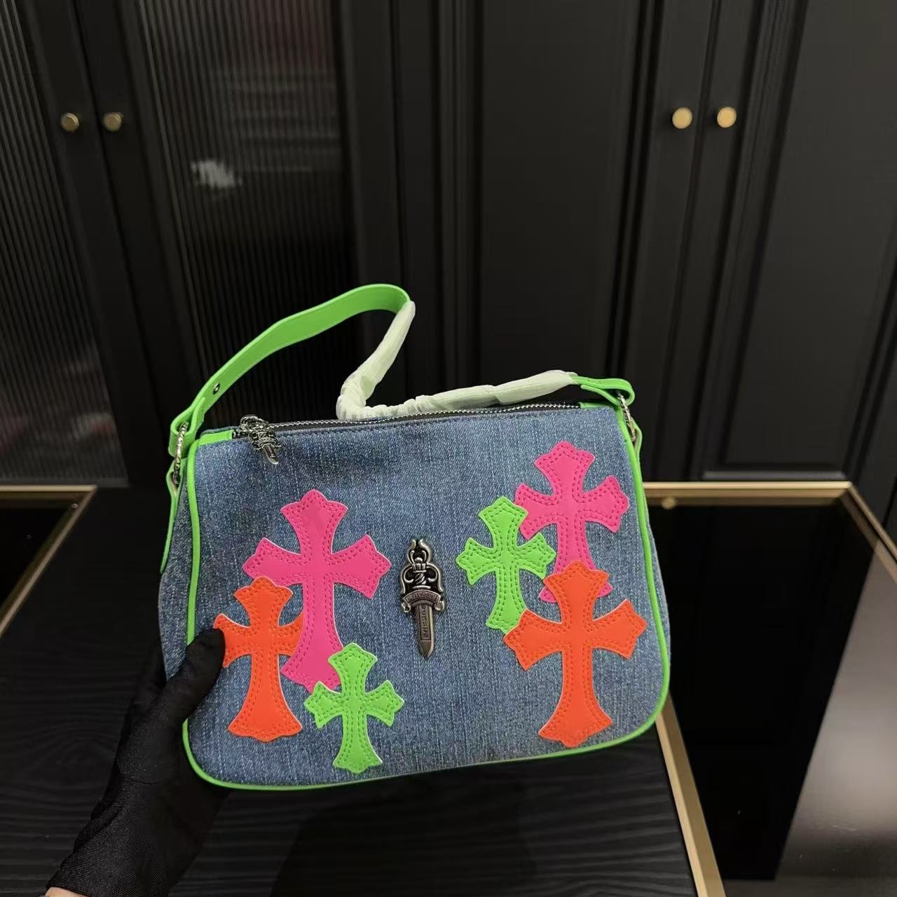 Chr0me Heartsデニムの脇下バッグ【50％割引+送料無料】
