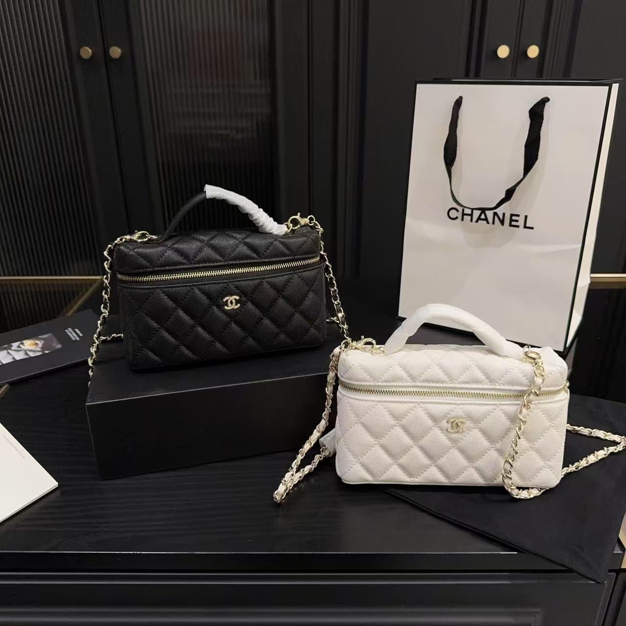 CHANE1 牛革キャビアチェーンバッグ【50％割引+送料無料】