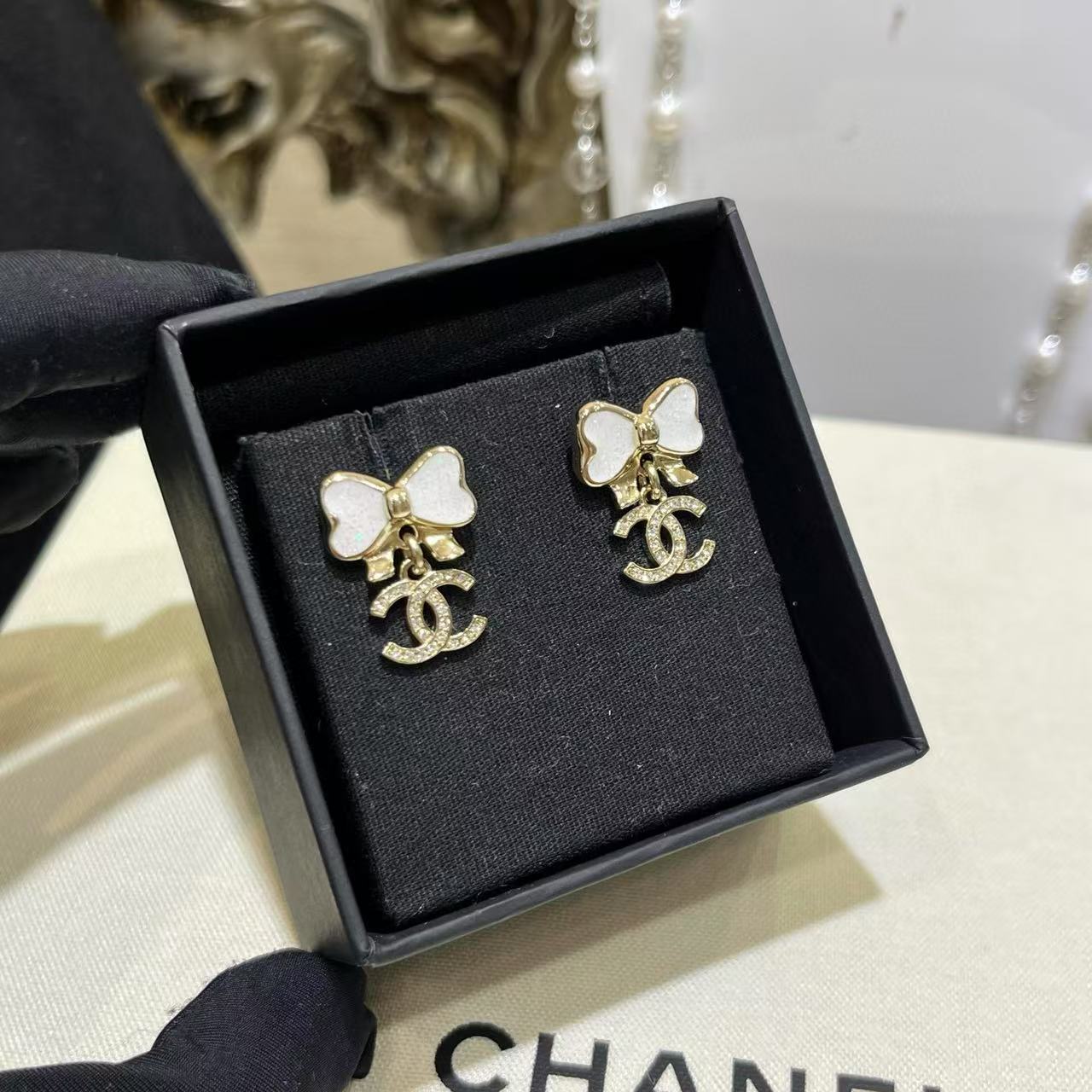 CHANE1 ボウダブルCイヤリング【 50％割引+送料無料】