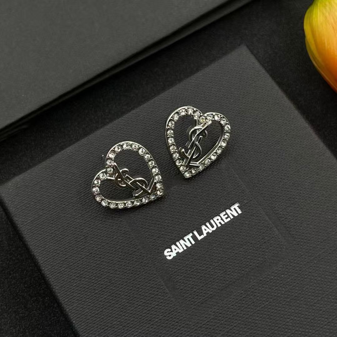YSL ハート型ダイヤモンドイヤリング【 50%割引+送料無料】