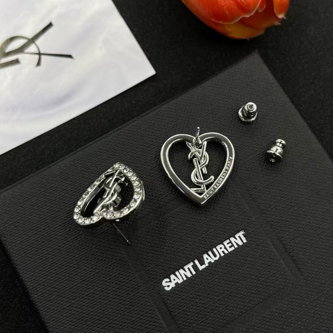 YSL ハート型ダイヤモンドイヤリング【 50%割引+送料無料】