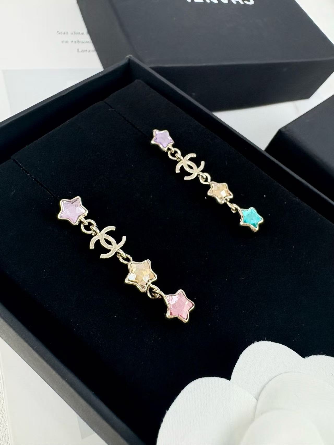 CHANE1 五芒星カラーダイヤモンドピアス【 50％割引+送料無料】