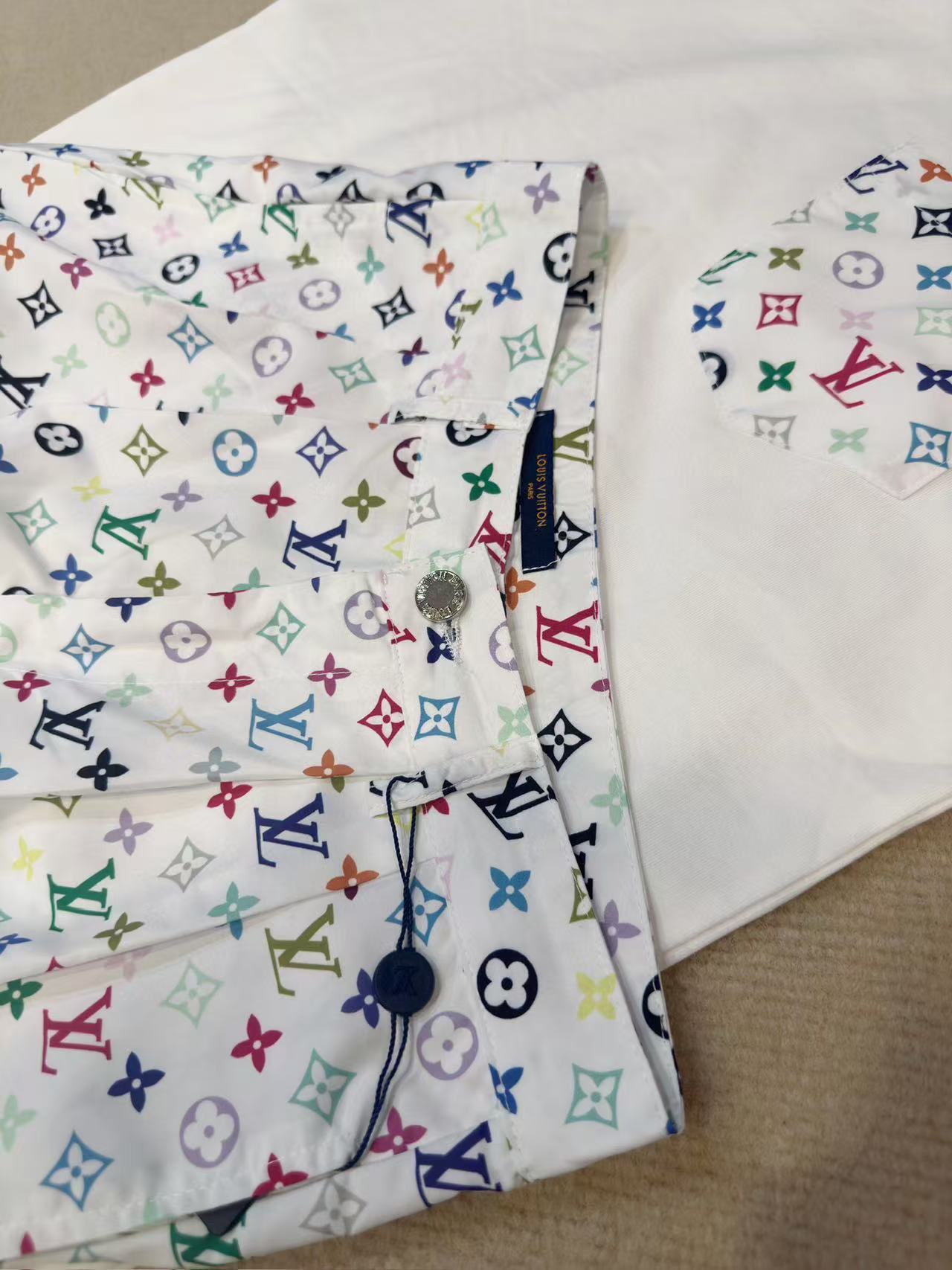 LVポケットTシャツ+パンツのツーピースセット【50％割引+送料無料】