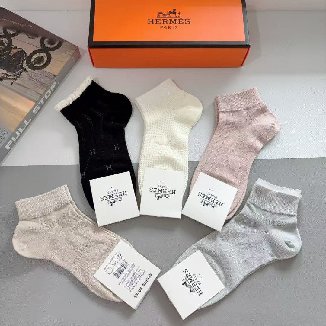 HERME5 シンプルソックス5足セット【 50％割引+送料無料】