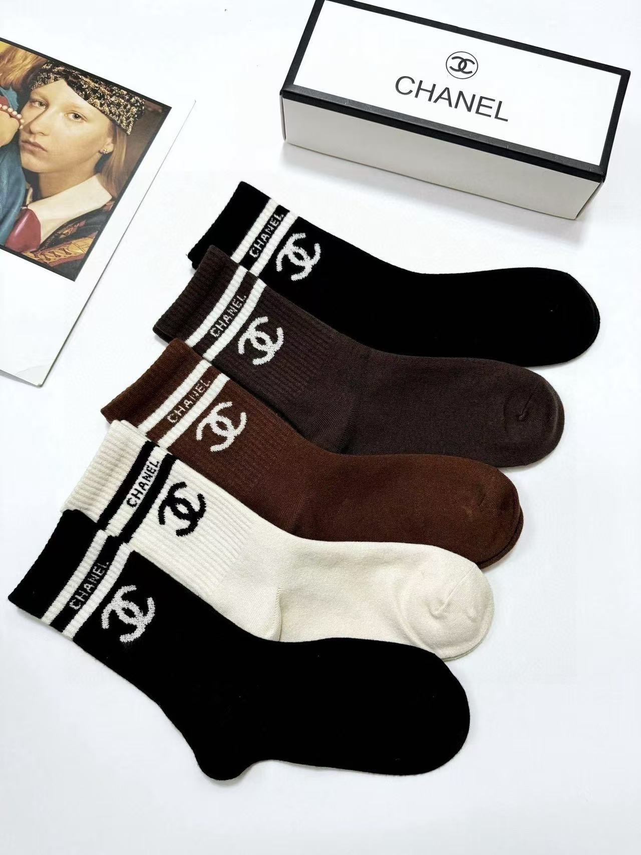 CHANE1足のC文字カシミヤ5足ソックス【 50％割引+送料無料】