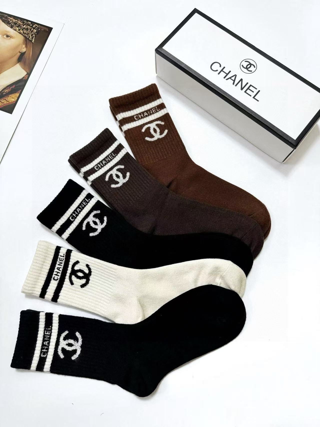 CHANE1足のC文字カシミヤ5足ソックス【 50％割引+送料無料】