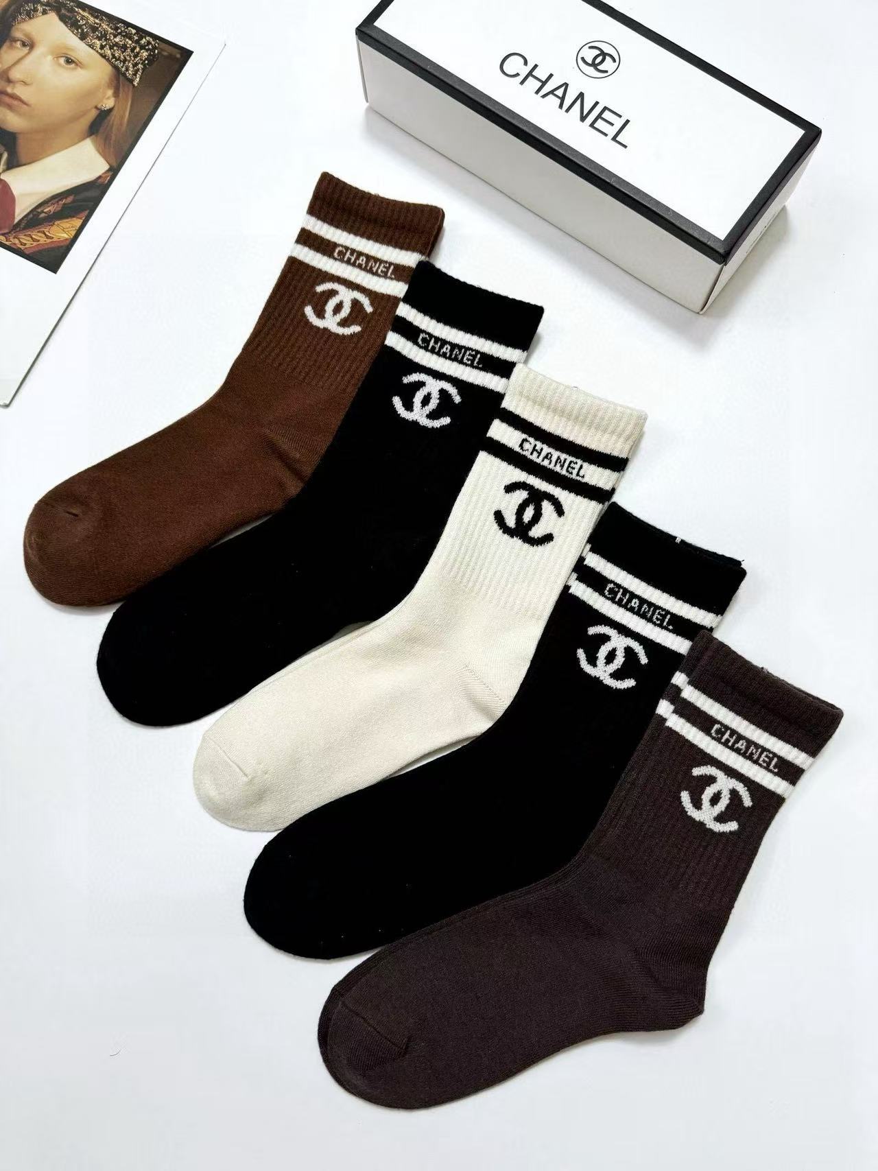 CHANE1足のC文字カシミヤ5足ソックス【 50％割引+送料無料】