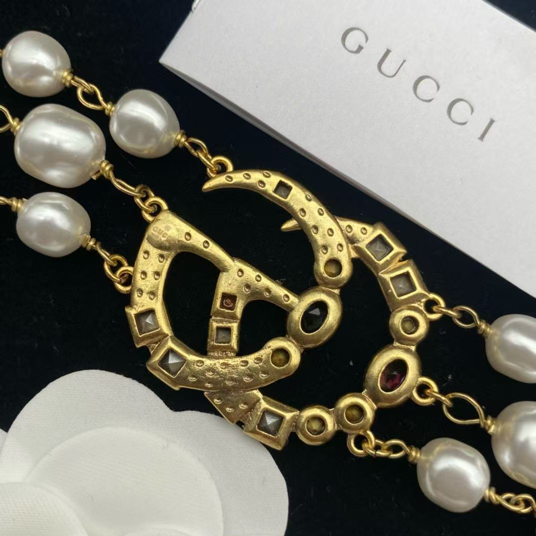 GUCC1 カラージェムストーンパールブレスレット【 50％割引+送料無料】