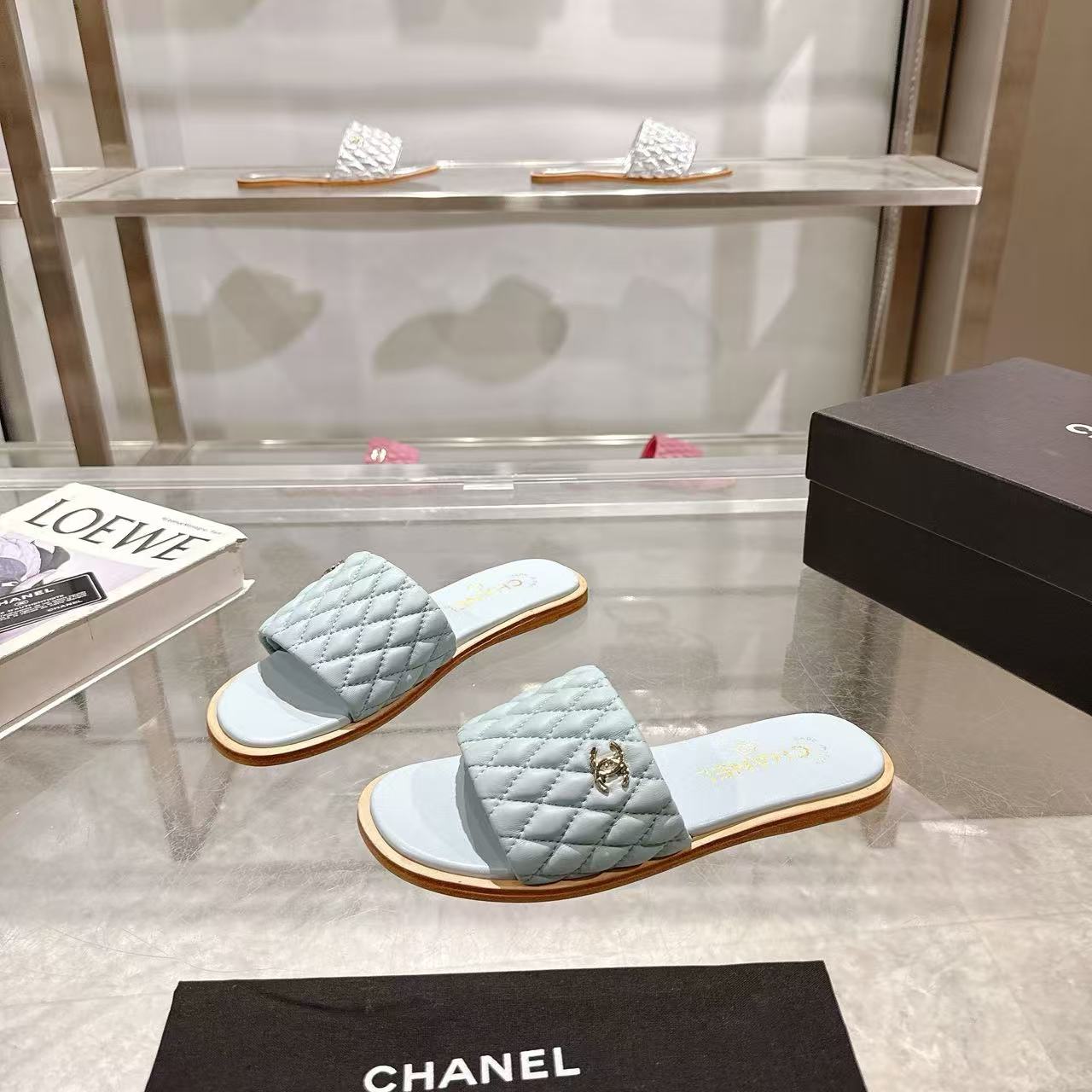 CHANE1 高品質ダブルCシープスキンスリッパ【50％割引+送料無料】