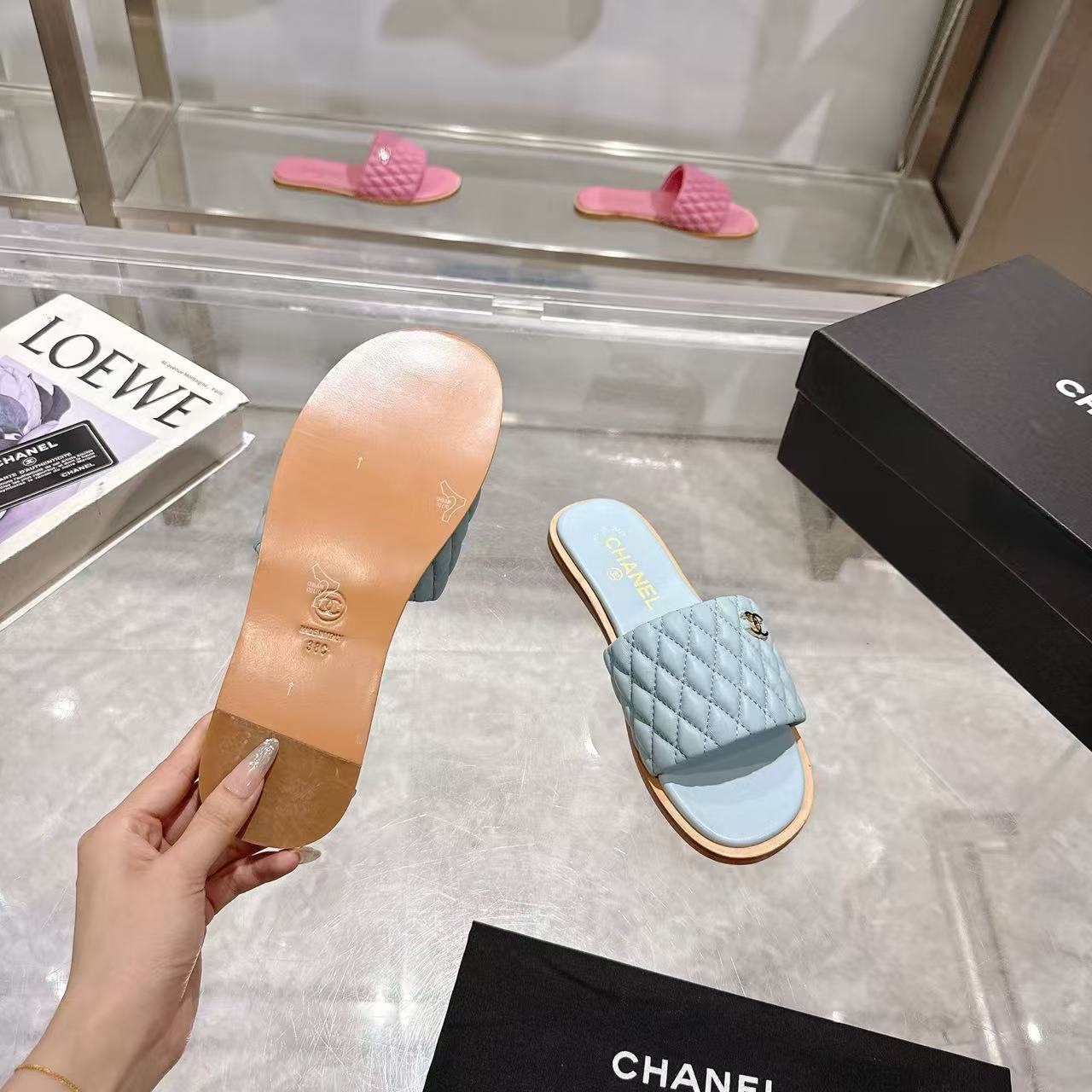 CHANE1 高品質ダブルCシープスキンスリッパ【50％割引+送料無料】