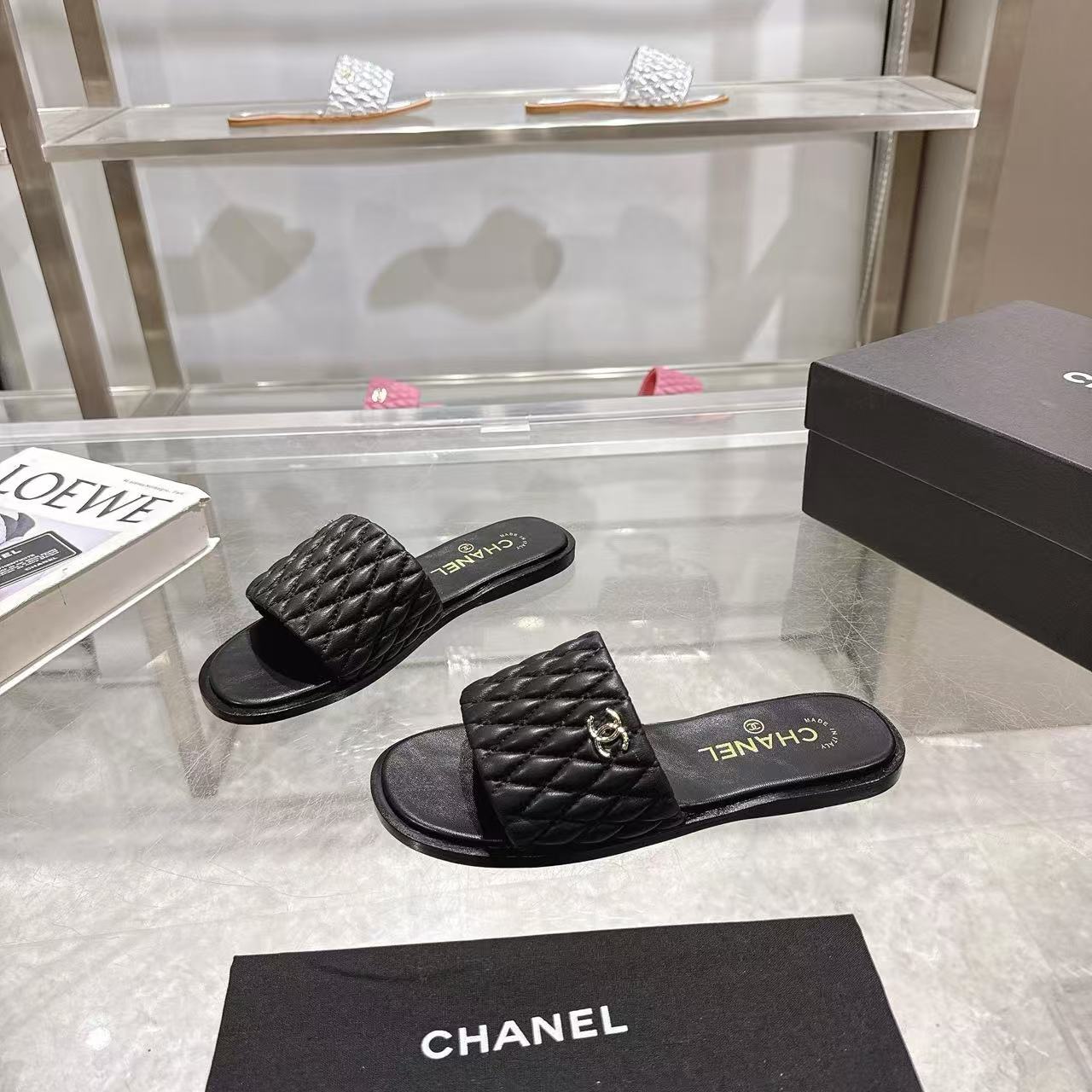 CHANE1 高品質ダブルCシープスキンスリッパ【50％割引+送料無料】