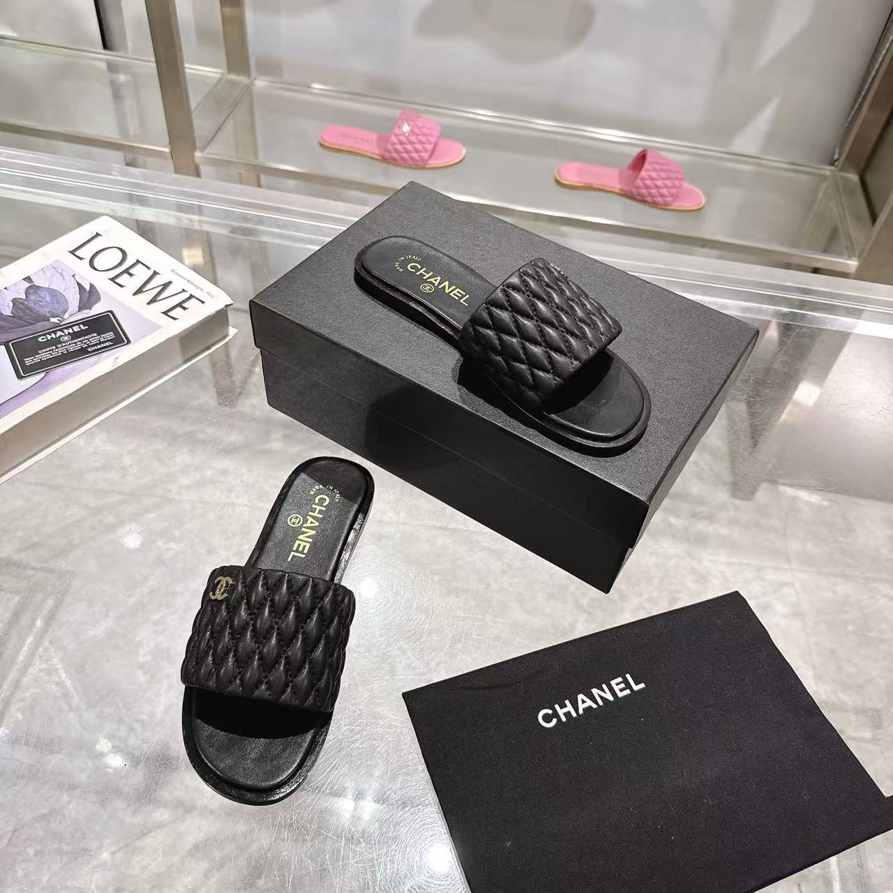 CHANE1 高品質ダブルCシープスキンスリッパ【50％割引+送料無料】