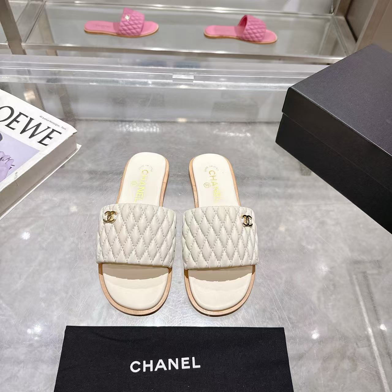 CHANE1 高品質ダブルCシープスキンスリッパ【50％割引+送料無料】