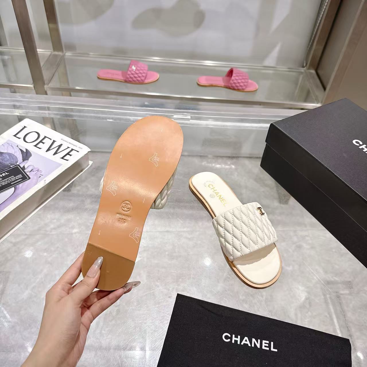 CHANE1 高品質ダブルCシープスキンスリッパ【50％割引+送料無料】