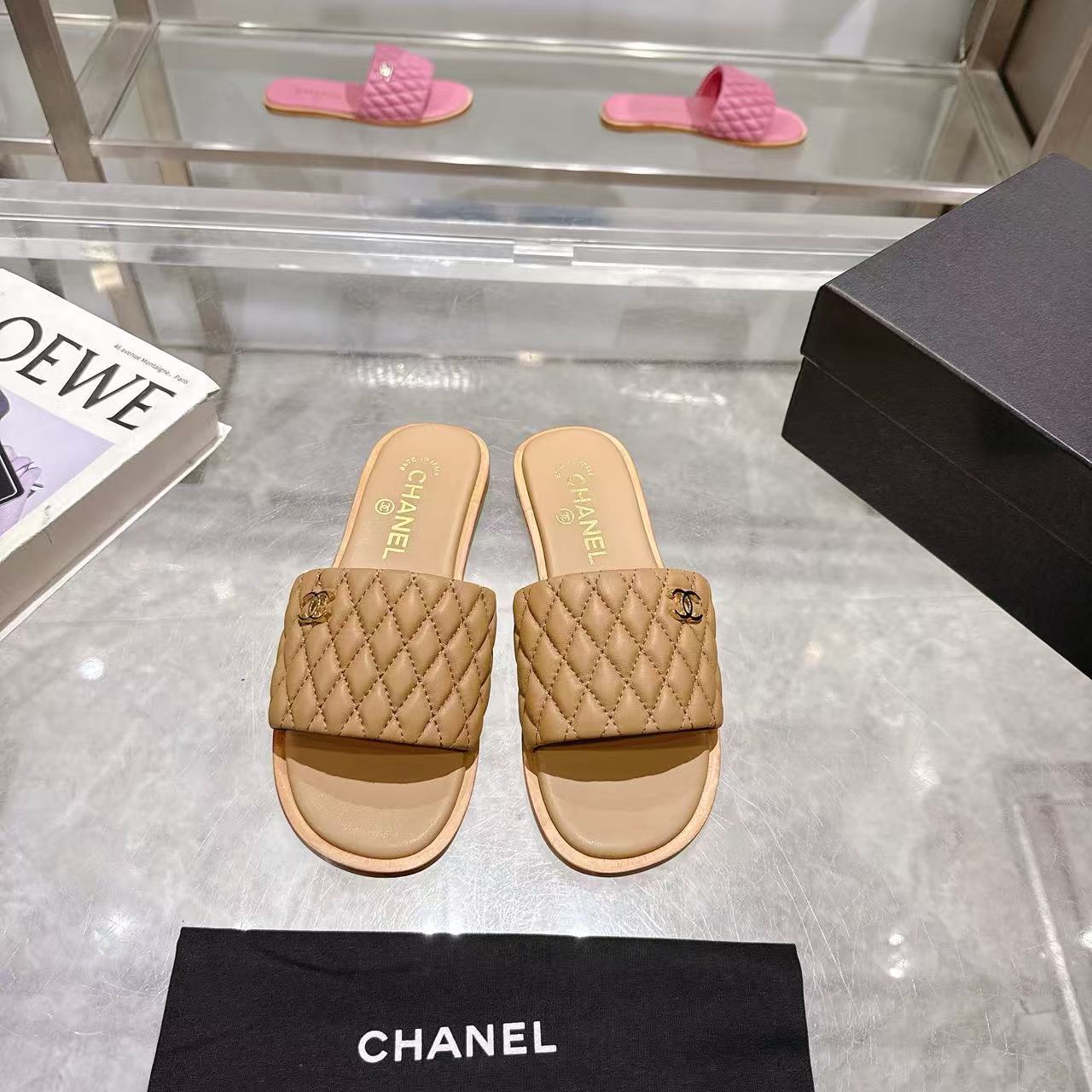 CHANE1 高品質ダブルCシープスキンスリッパ【50％割引+送料無料】