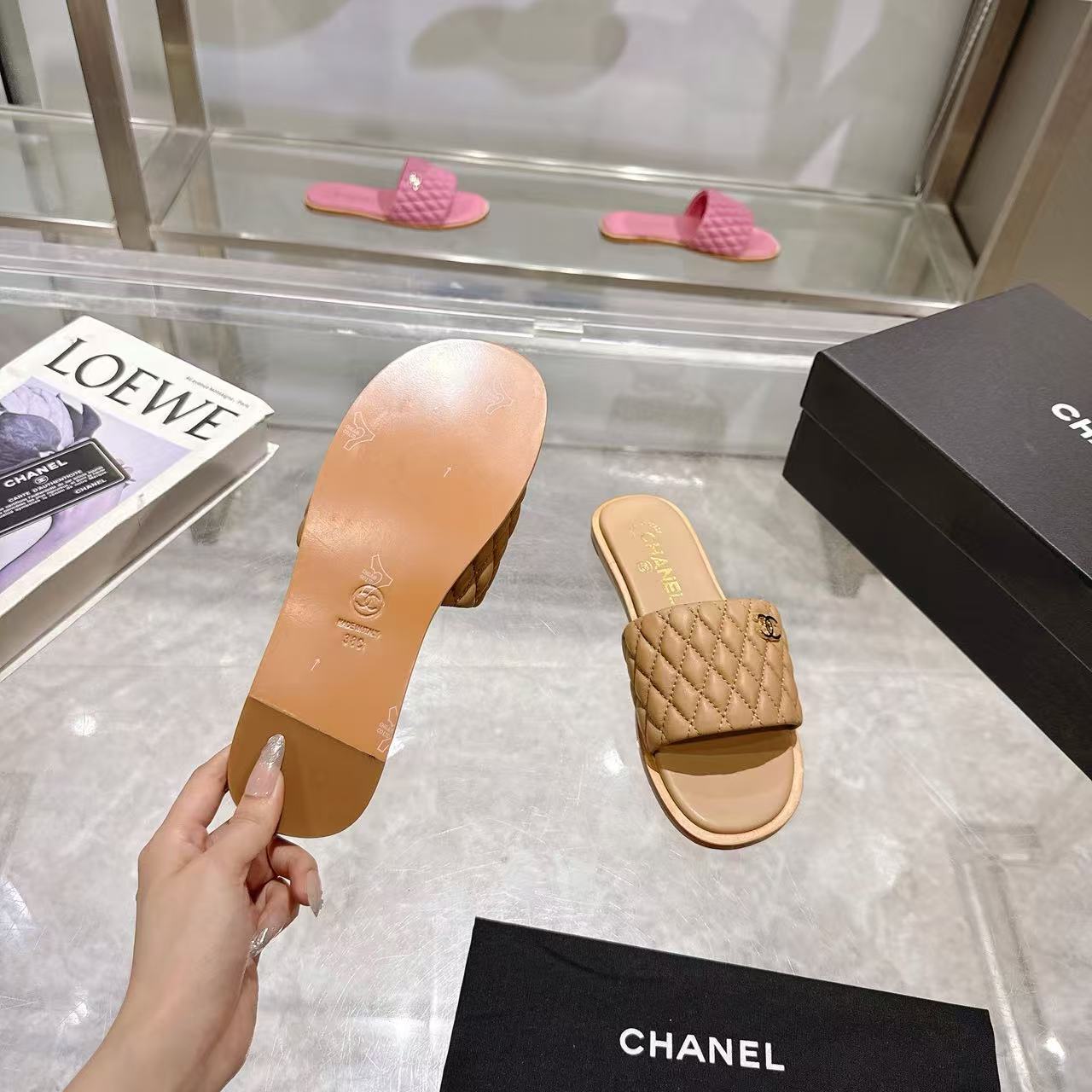 CHANE1 高品質ダブルCシープスキンスリッパ【50％割引+送料無料】