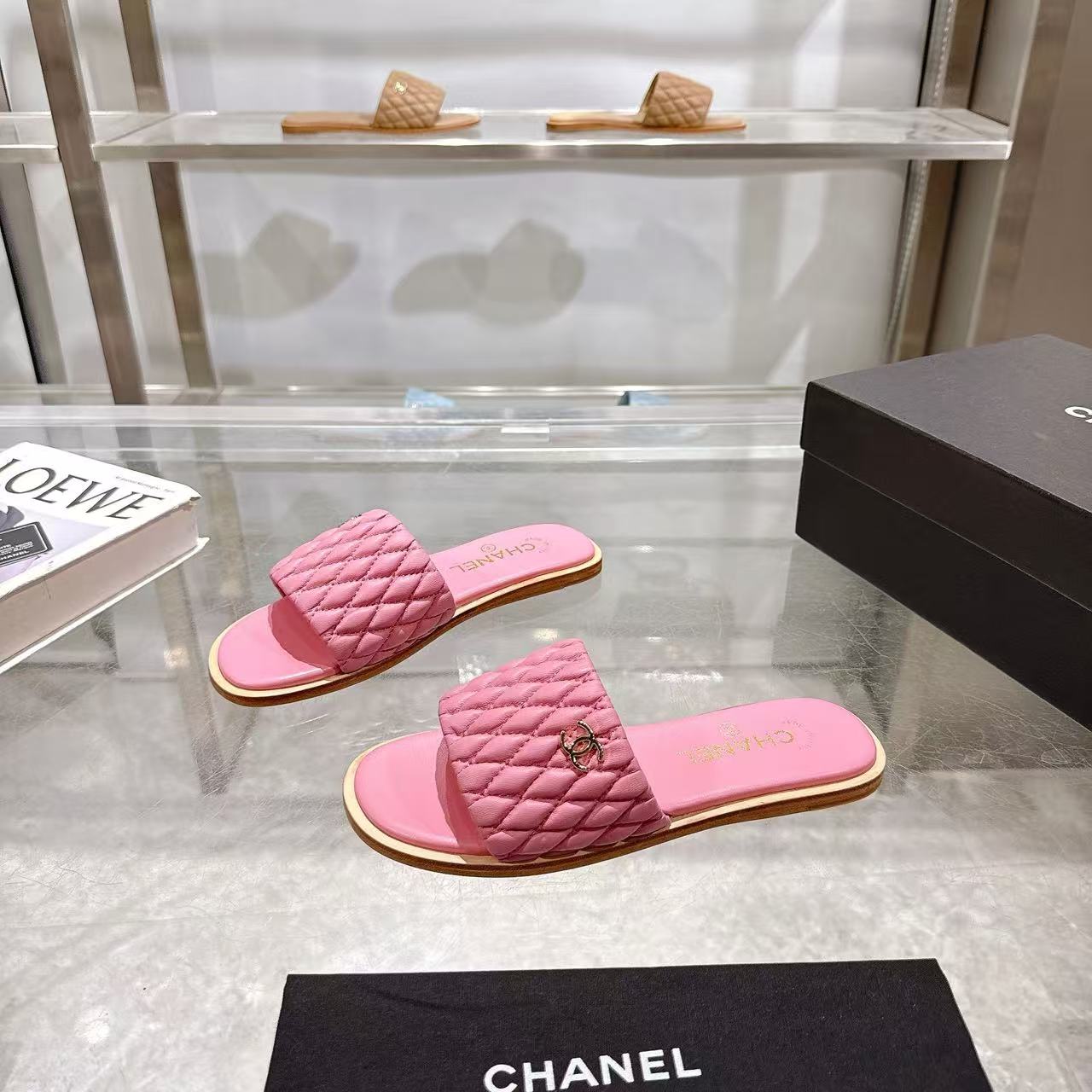 CHANE1 高品質ダブルCシープスキンスリッパ【50％割引+送料無料】