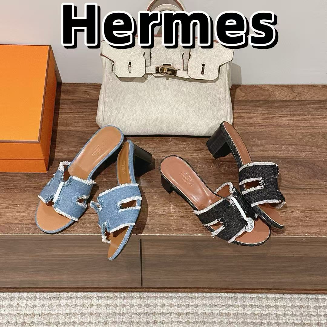 HERME5 高品質デニムローヒール【50％割引+送料無料】