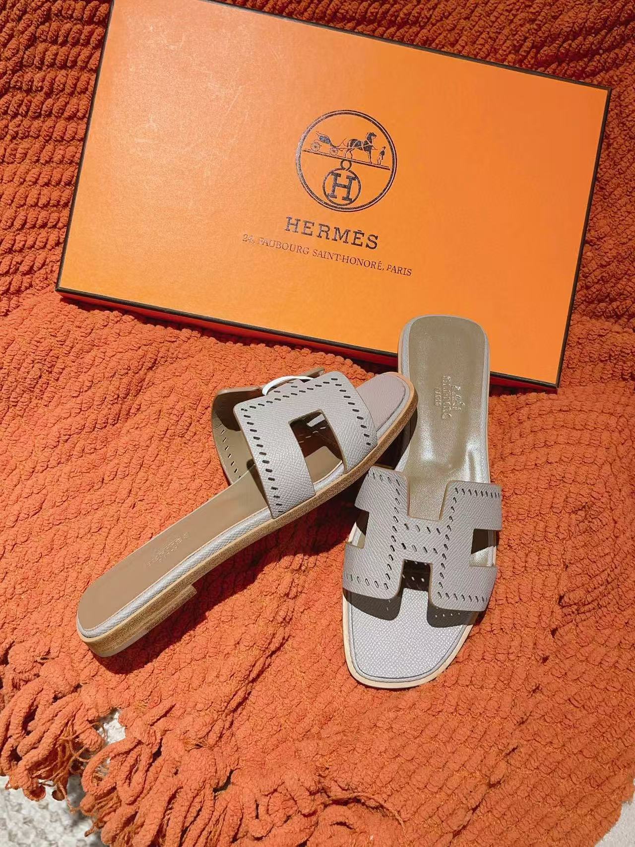 HERME5 高品質カーフスキンスリッパ【50％割引+送料無料】