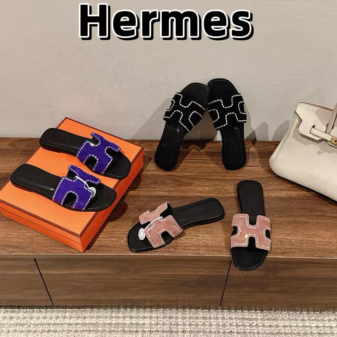 HERME5 高品質ベルベットダイヤモンドスリッパ【50％割引+送料無料】