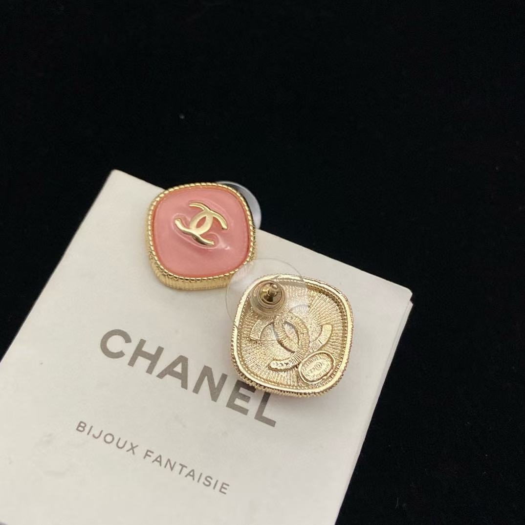 CHANE1 ダブルC ピンクイヤリング【 50%割引+送料無料】
