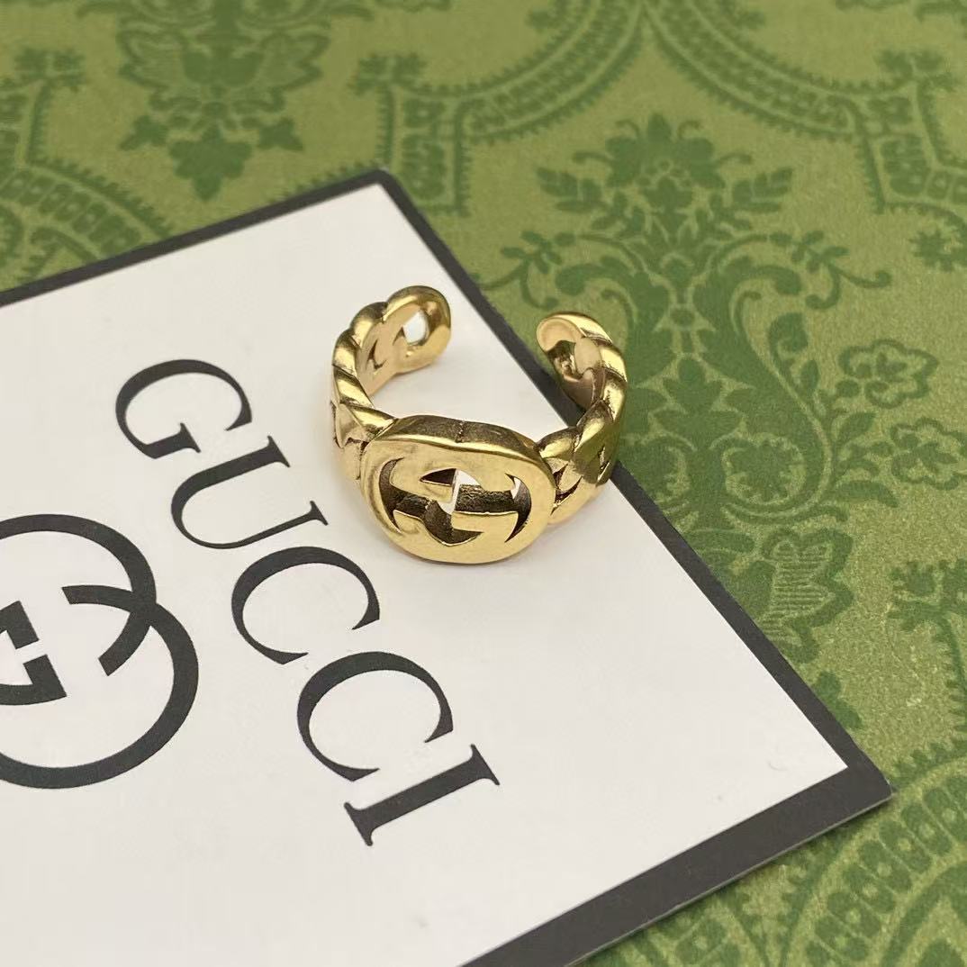 GUCC1 ダブルG インターロッキングリング【 50％割引+送料無料】