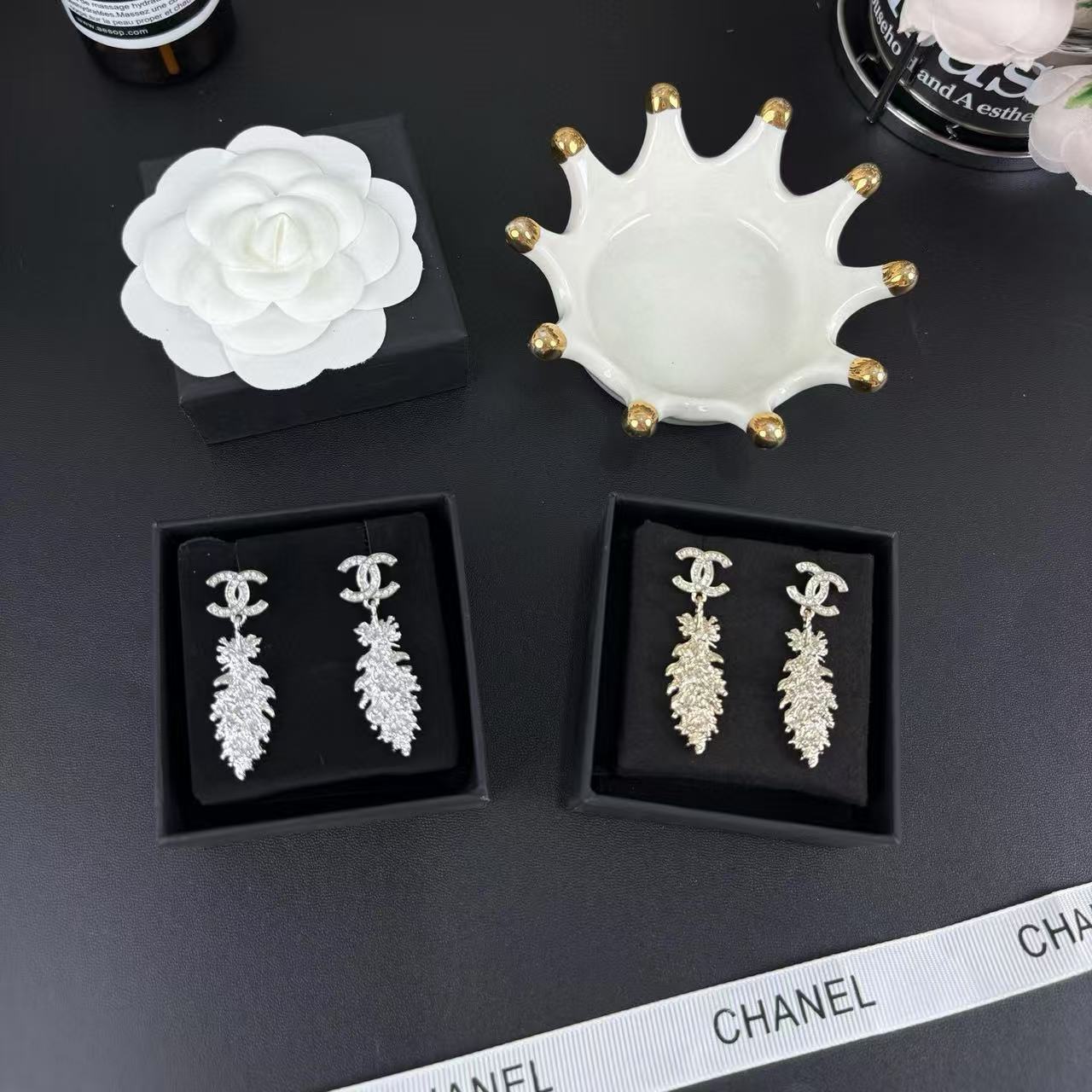 CHANE1 麦の穂羽根ピアス【 50％割引+送料無料】