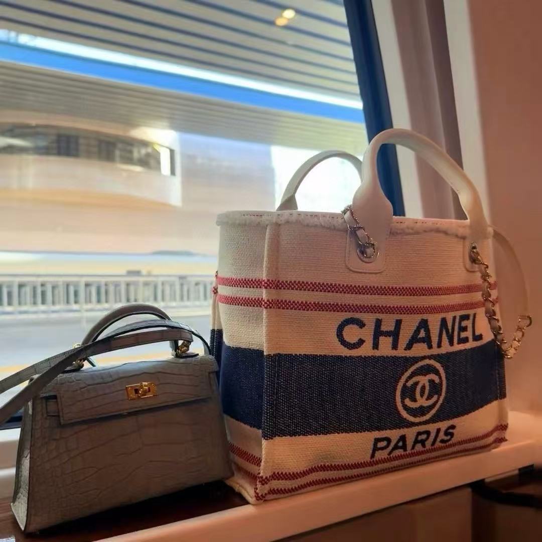 CHANE1 チェーンキャンバスショッピングバッグ【 50％割引+送料無料】