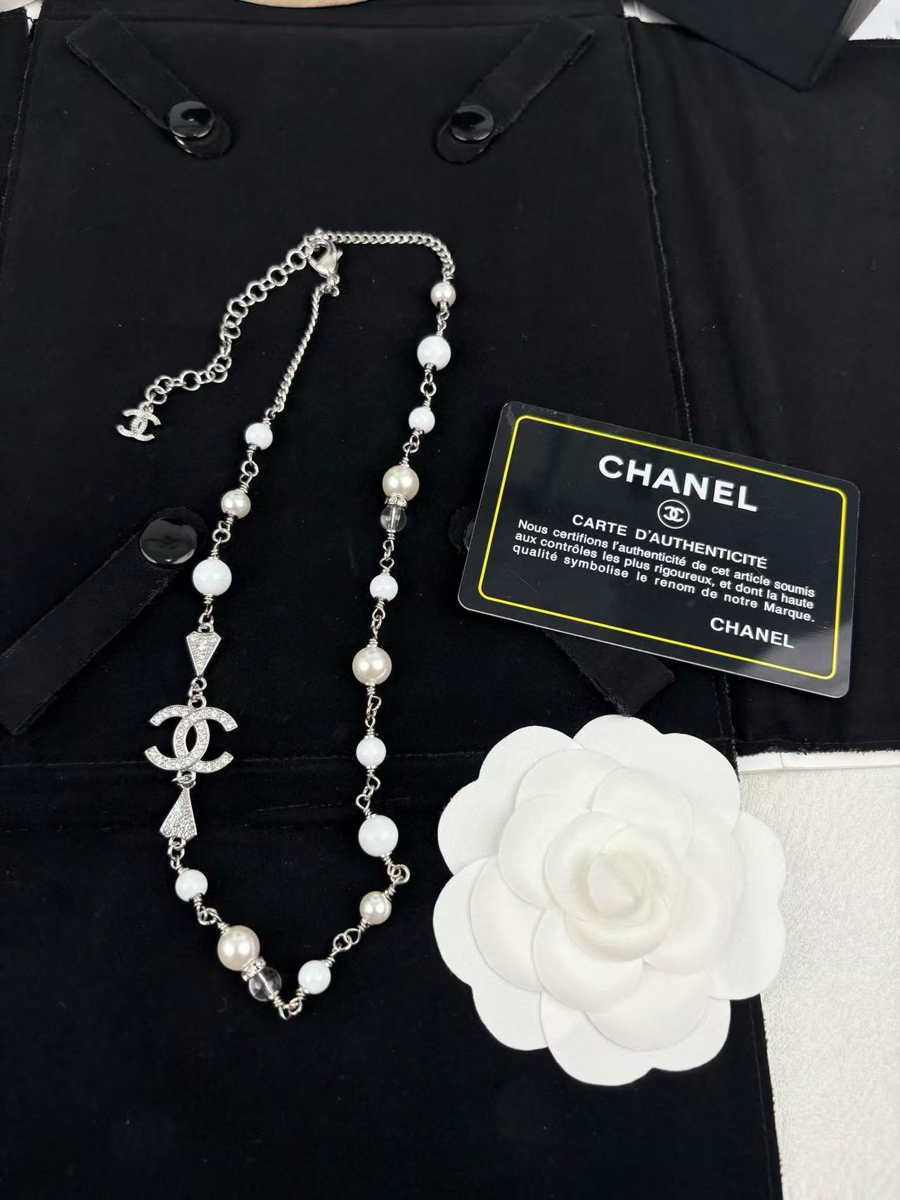CHANE1 フルダイヤモンドパールネックレス【 50％割引+送料無料】