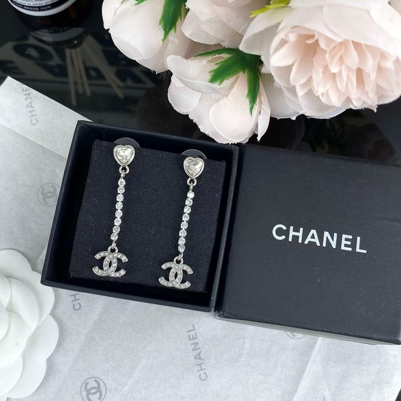 CHANE1 ピーチハート ダブルC イヤリング【 50%割引+送料無料】