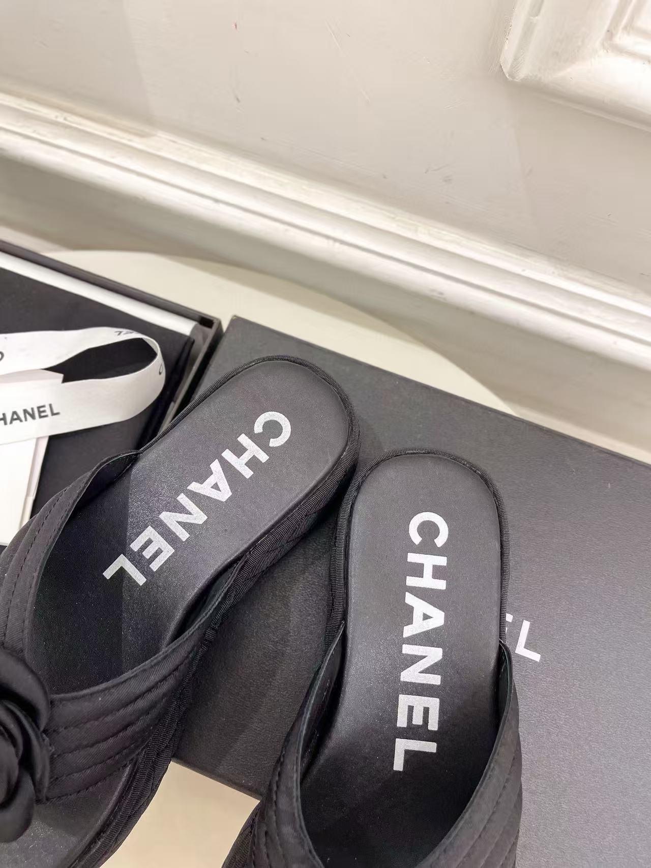 CHANE1 高品質カメリアプラットフォームスリッパ【50％割引+送料無料】