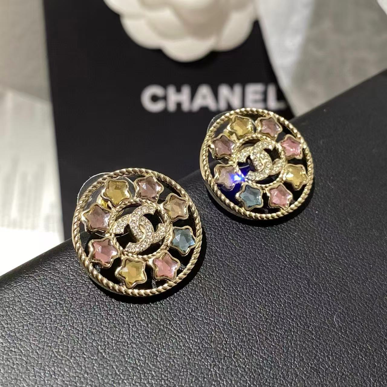 CHANE1 五芒星ダブルCイヤリング【 50％割引+送料無料】