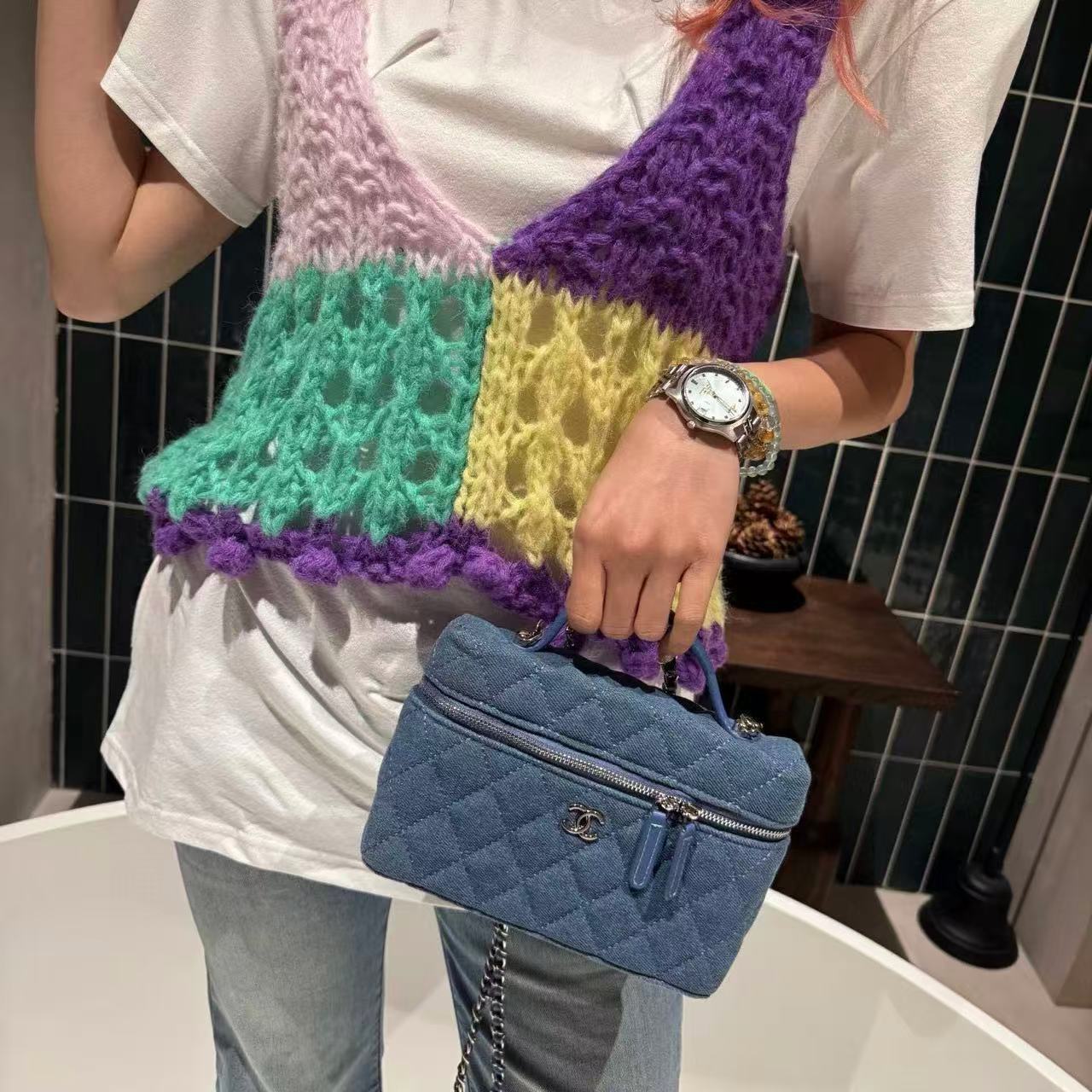 CHANE1 デニムチェーンバッグ【 50％割引+送料無料】
