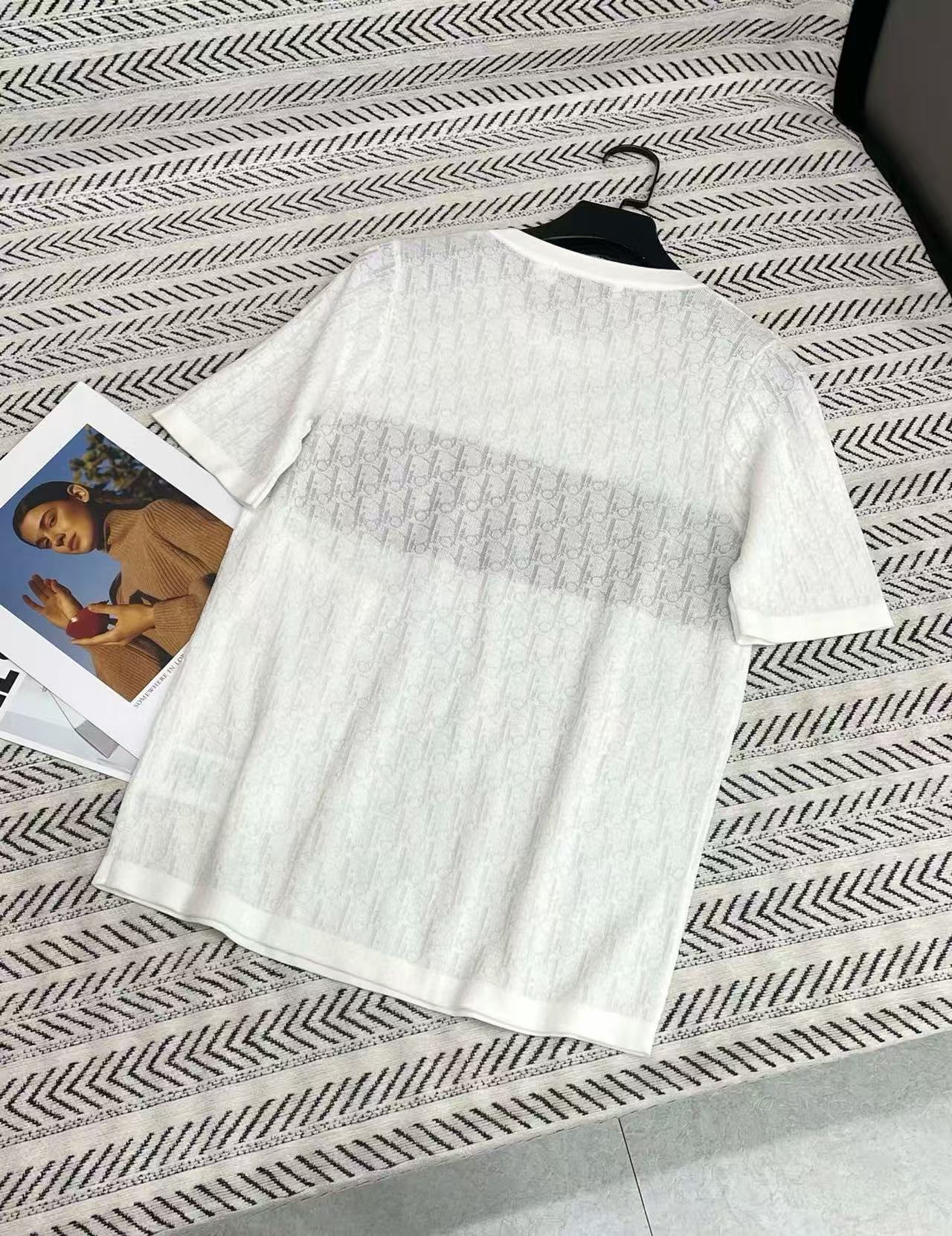 DIOR ジャカード レター テンセル Tシャツ【50%割引+送料無料】