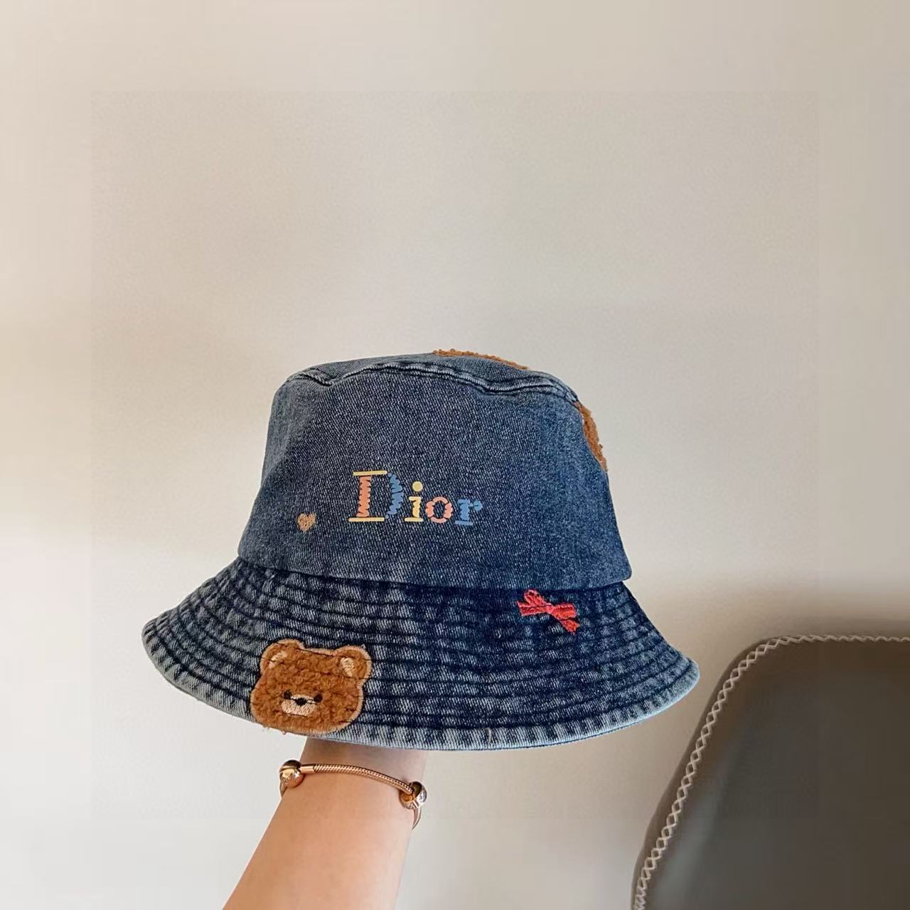 DI0R 刺繍デニムバケットハット【50%割引+送料無料】