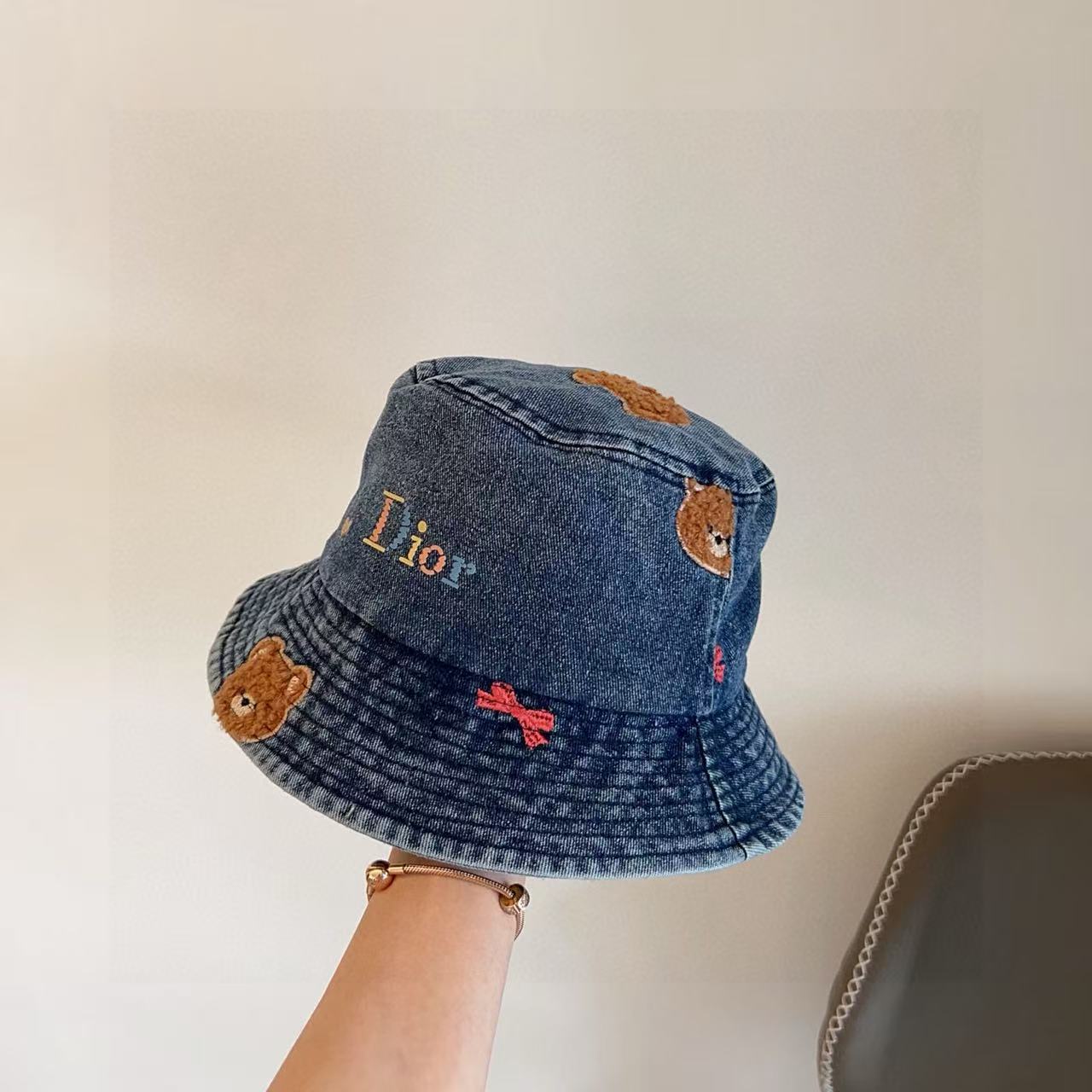 DI0R 刺繍デニムバケットハット【50%割引+送料無料】