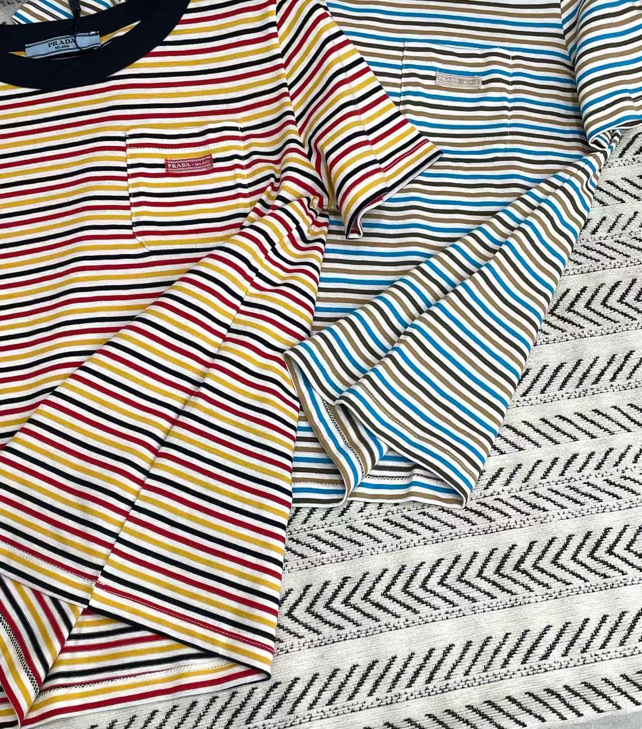 M1UM1U ストライプポケットTシャツ【50%割引+送料無料】