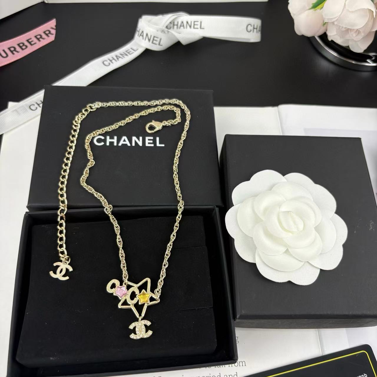 CHANE1 ダブルC 五芒星ネックレス【50％割引+送料無料】