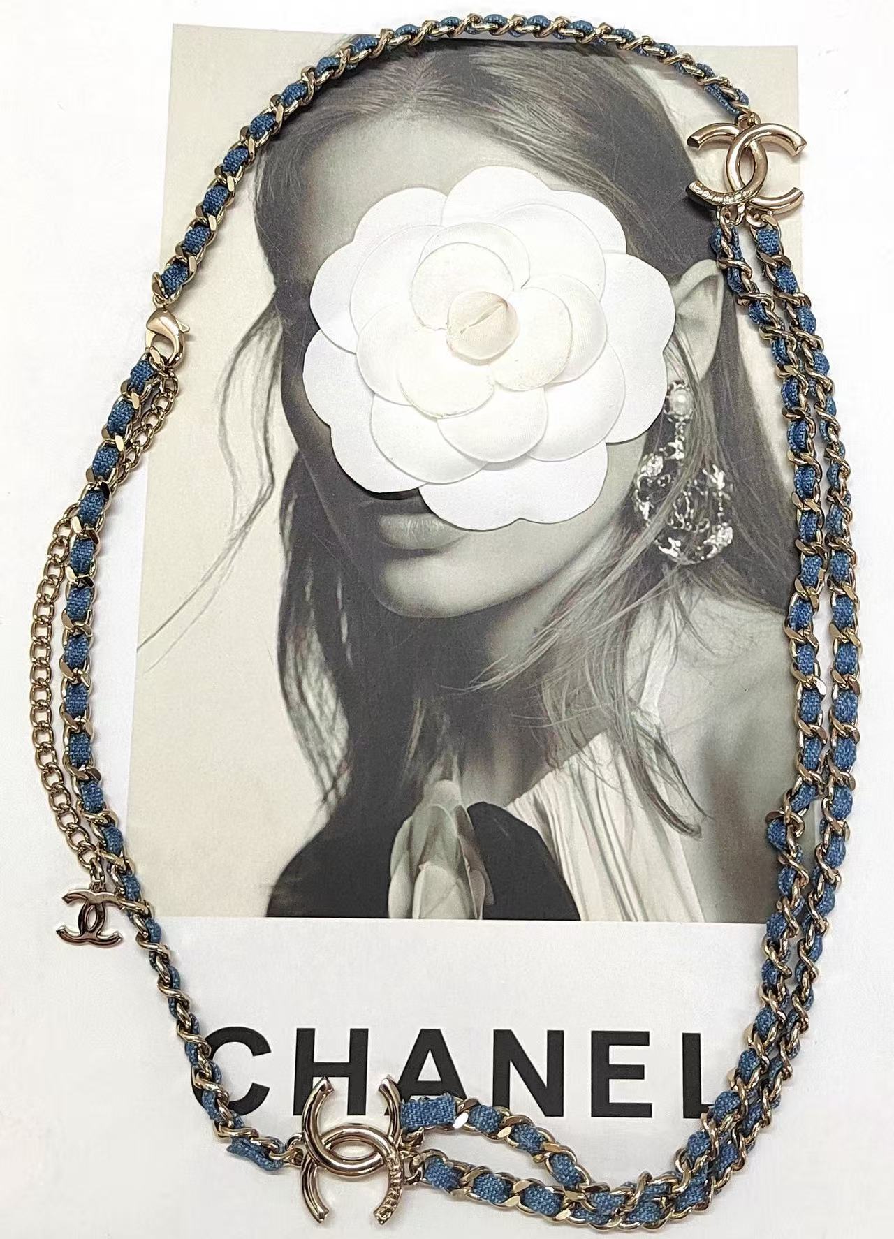 CHANE1 デニムダブルネックレス【 50％割引+送料無料】