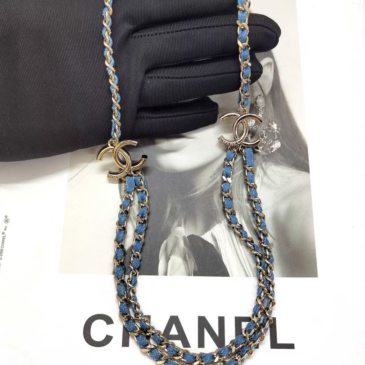 CHANE1 デニムダブルネックレス【 50%割引+送料無料】