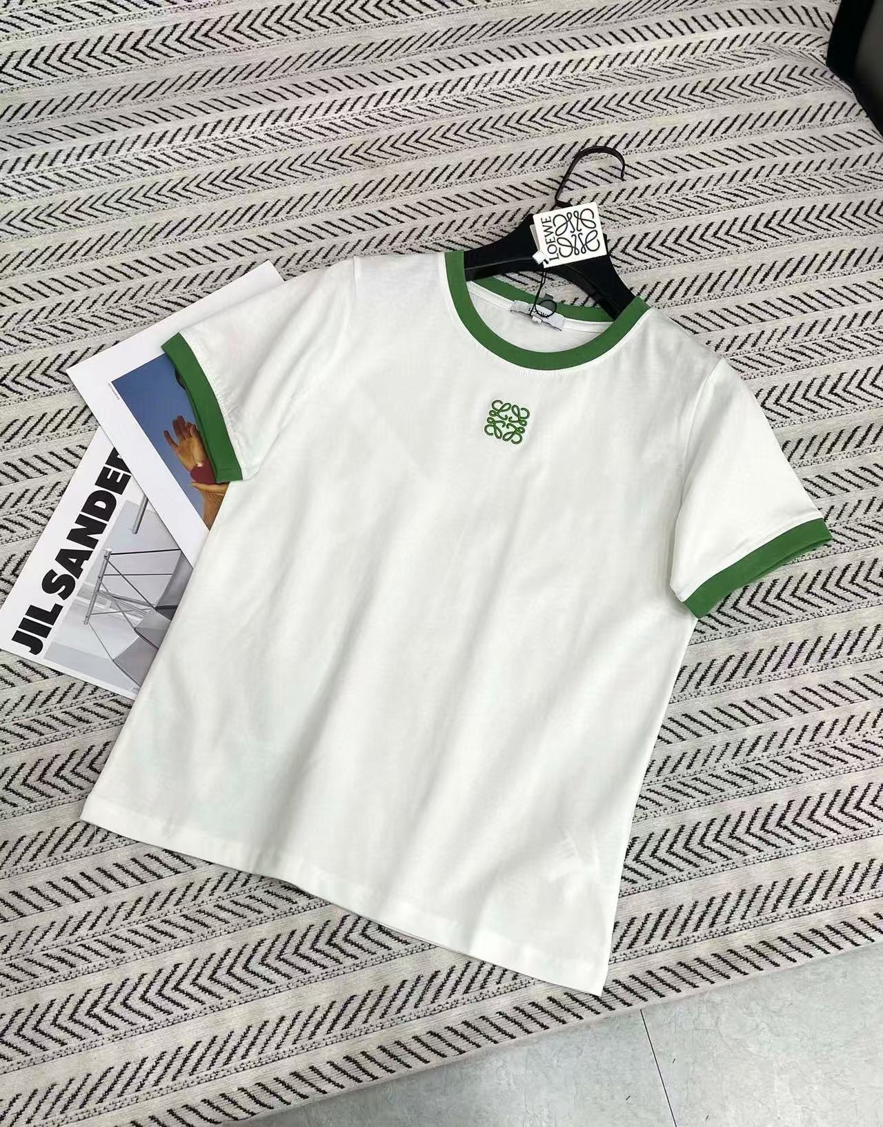 L0WEW 刺繍ロゴカラーブロックTシャツ【50％割引+送料無料】