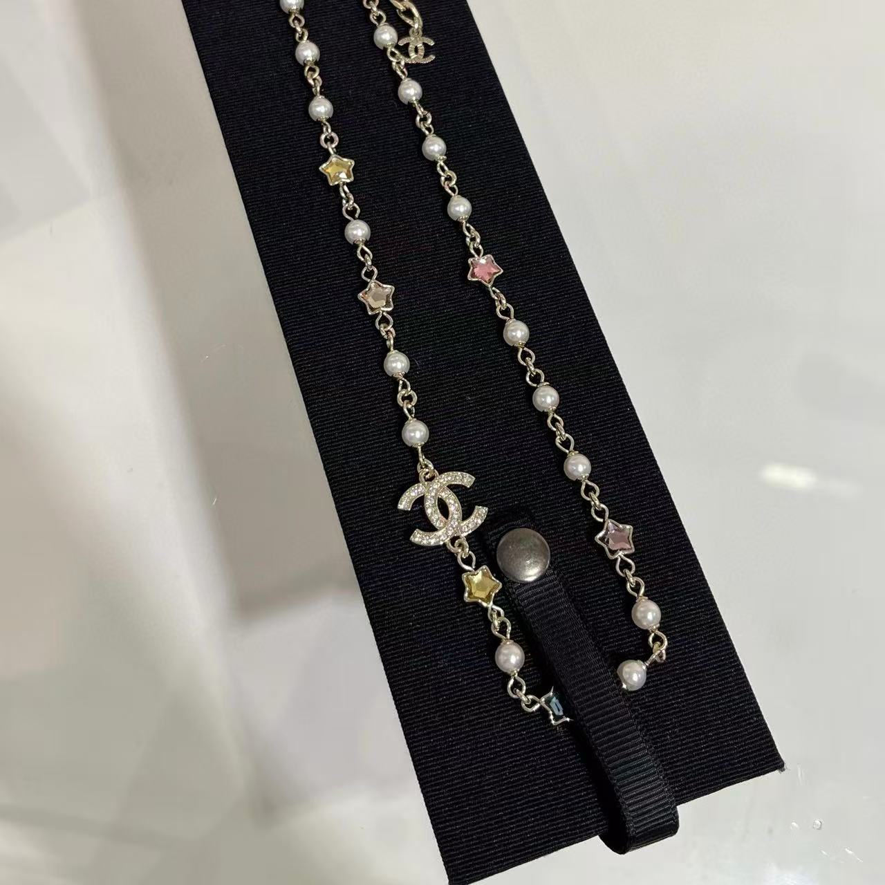 CHANE1 五芒星ダブルCパールネックレス【 50％割引+送料無料】