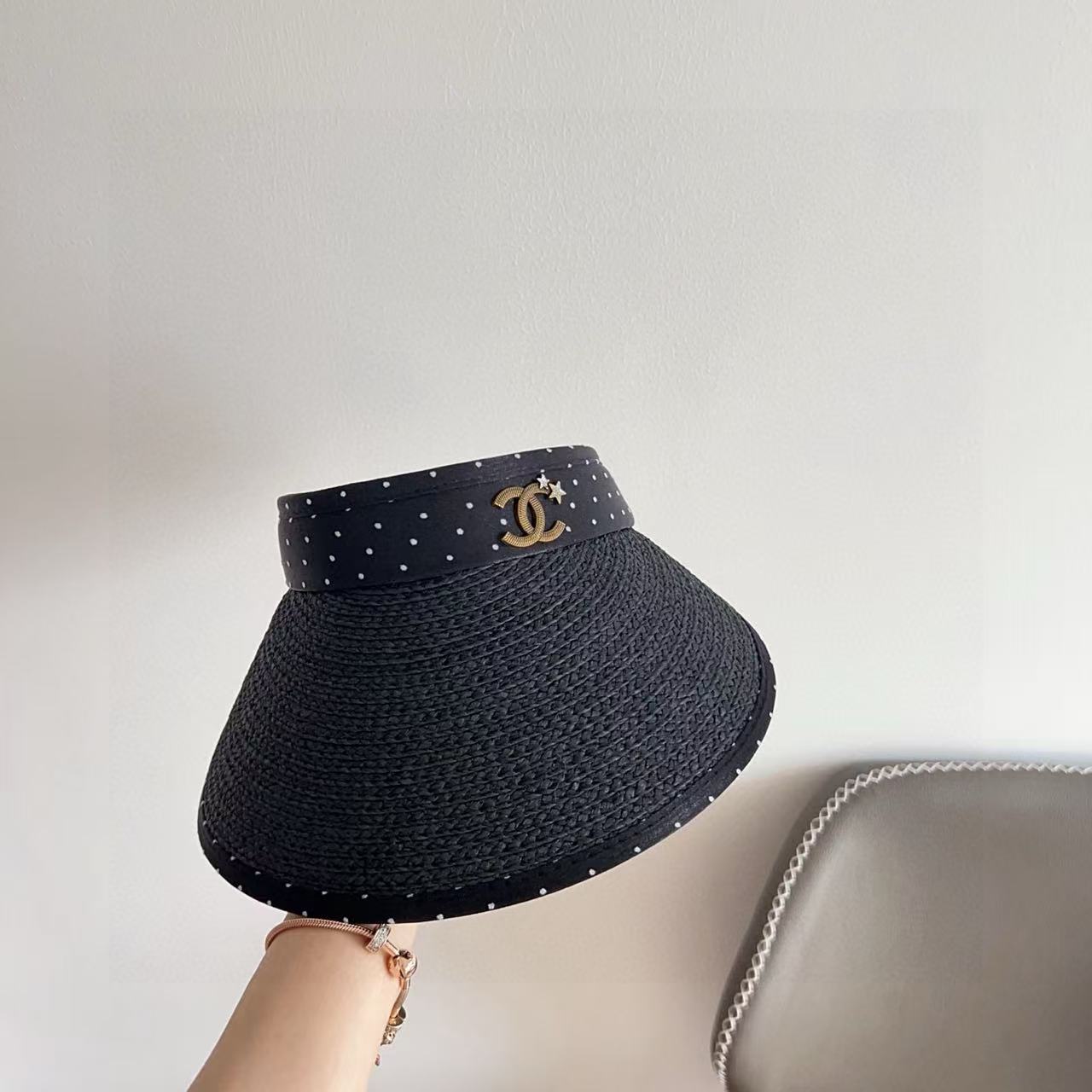 CHANE1 水玉模様のサンハット【 50%割引+送料無料】