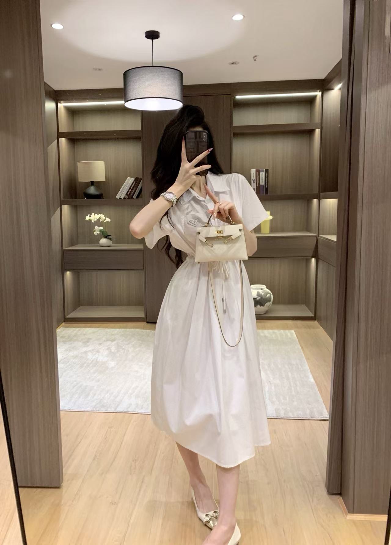 PR4DA レースアップ トライアングル ロゴ ドレス【50％割引+送料無料】