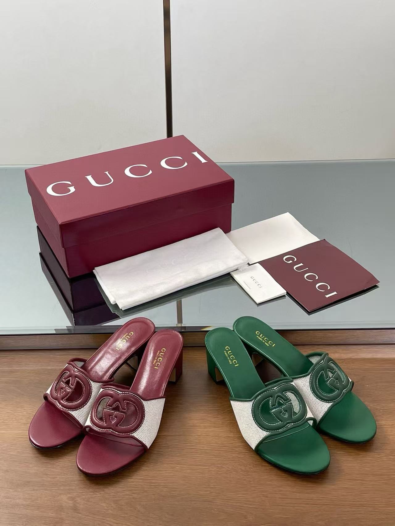 GUCC1 高品質ダブルG中空ハイヒール【50％割引+送料無料】